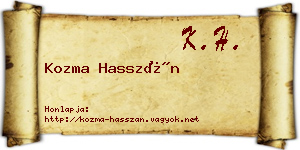 Kozma Hasszán névjegykártya